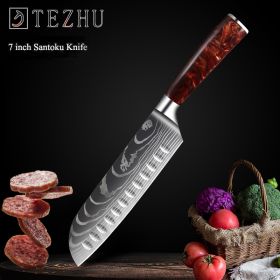 Stainless Steel Fruit Knife Versatile 5 Inch Knife Light Portable (Option: Santoku)