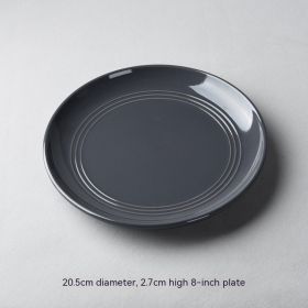 Ceramic Red Plate Household Dinner Plate European Meal Tray Creative Tableware Personality Simple Breakfast Plate (Option: Orange 6079)