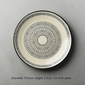 Ceramic Red Plate Household Dinner Plate European Meal Tray Creative Tableware Personality Simple Breakfast Plate (Option: Purple 6068)