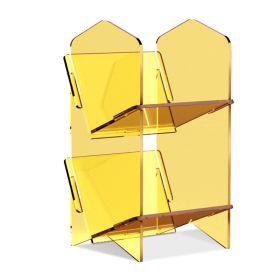 Transparent Bookshelf Acrylic Storage Rack (Option: Yellow Double Layer)