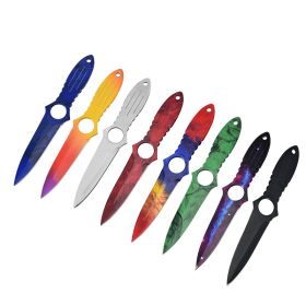 Straight Knife Stainless Steel Training Straight Knife (Color: Blue)