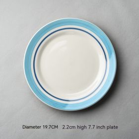 Ceramic Red Plate Household Dinner Plate European Meal Tray Creative Tableware Personality Simple Breakfast Plate (Option: Dark Gray 6029)