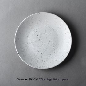 Ceramic Red Plate Household Dinner Plate European Meal Tray Creative Tableware Personality Simple Breakfast Plate (Option: White 6026)