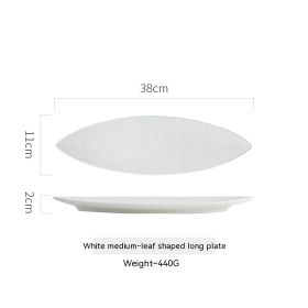 Japanese Style Sushi Plate Ceramic Dessert Plate (Option: 15 Inch White Pointed Plate)