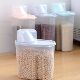 1pc 1.9L Kitchen Cereals Jar; Kitchen Storage Box; Airtight Food Storage Containers; Kitchen Supplies (Color: gray)