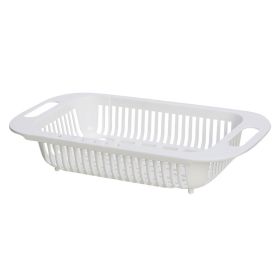 1pc Retractable Fruits And Vegetables Drain Basket; Extendable Over The Sink; Adjustable Strainer; Sink Washing Basket For Kitchen (Color: White)