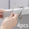 1/2/4pcs Over The Door Drawer Cabinet Hook; 304 Stainless Steel Double S-Shaped Hook Holder Hanger Metal Heavy Duty-Free Punching Door Back Hanging Cl