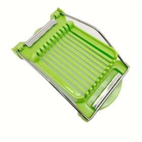 1pc; Multifunctional Luncheon Meat Cutter; Stainless Steel Egg Cutter; Cutting 10 Pieces For Fruit Onion Soft Food Roast Legs; Spam Slicer; Kitchen To (Color: Green Luncheon Meat Slicer)