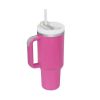 Mug Tumbler with Handle Insulated Tumbler with Lids Straw Stainless Steel Coffee Cups with Adjustable Strap Water Bottle Pouch