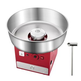 Electric Cotton Candy Machine, 1000W Commercial Candy Floss Maker with 20.5 in Stainless Steel Bowl, Sugar Scoop, and Drawer, Easy Home Use (With Vehicle or Not: No, Color: Red)