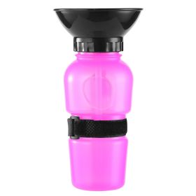 500ml Dog Water Bottle Portable Pet Water Cup BPA Free Water Dispenser Water Feeder Travel Water Drink Cup for Dog Cat (Color: Pink, size: One Size)