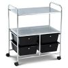 4 Drawer Rolling Storage Cart shelf Scrapbook Paper Office School Organizer;  Black / White