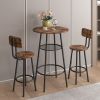 Bar table, equipped with 2 bar stools , with backrest and partition