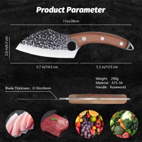 Viking Knife Japanese Professional Kitchen Knife, Hand Forged Meat Cleaver Knife With Finger Hole And Heart Hanging Hole (size: Viking Knife)