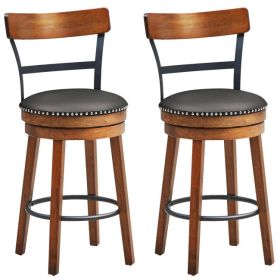 25.5-Inch 360-Degree Bar Swivel Stools with Leather Padded (quanlity: 2)