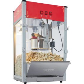 VEVOR Popcorn Popper Machine 8 Oz Countertop Popcorn Maker 850W 48 Cups Red (Capacity: 12 Oz)