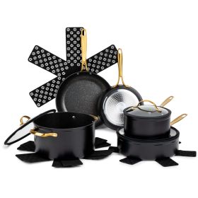 Non-Stick Pots and Pans 12-Piece Cookware Set (actual_color: Gold)