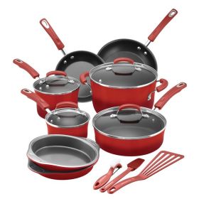 15-Piece Nonstick Pots and Pans Set/Cookware Set, Marine Blue (Actual Color: Red)