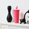 Full inlaid glass. Mattly black inlaid glass with a lid and straw. Repeatable double -wall insulation travel glass. Plastic acrylic soft color glass,