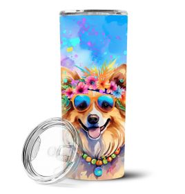 Pomeranian Hippie Dawg Stainless Steel Skinny Tumbler Vacuum Double Walled Reusable Insulated Tumbler Travel Cup for Coffee Cocktails Gift with Lid (Default: Default)