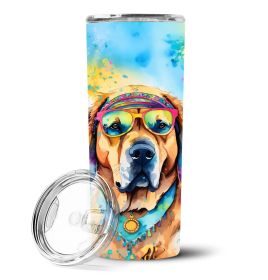 Mastiff Hippie Dawg Stainless Steel Skinny Tumbler Vacuum Double Walled Reusable Insulated Tumbler Travel Cup for Coffee Cocktails Gift with Lid (Default: Default)
