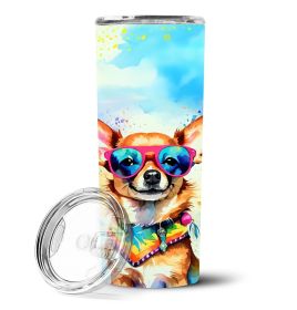 Chihuahua Hippie Dawg Stainless Steel Skinny Tumbler Vacuum Double Walled Reusable Insulated Tumbler Travel Cup for Coffee Cocktails Gift with Lid (Default: Default)