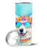 Samoyed Hippie Dawg Stainless Steel Skinny Tumbler Vacuum Double Walled Reusable Insulated Tumbler Travel Cup for Coffee Cocktails Gift with Lid