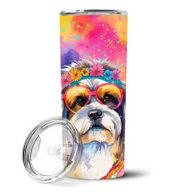 Shih Tzu Hippie Dawg Stainless Steel Skinny Tumbler Vacuum Double Walled Reusable Insulated Tumbler Travel Cup for Coffee Cocktails Gift with Lid (Default: Default)