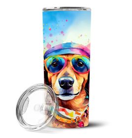 Dachshund Hippie Dawg Stainless Steel Skinny Tumbler Vacuum Double Walled Reusable Insulated Tumbler Travel Cup for Coffee Cocktails Gift with Lid (Default: Default)