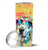 Dalmatian Hippie Dawg Stainless Steel Skinny Tumbler Vacuum Double Walled Reusable Insulated Tumbler Travel Cup for Coffee Cocktails Gift with Lid