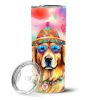 Golden Retriever Hippie Dawg Stainless Steel Skinny Tumbler Vacuum Double Walled Reusable Insulated Tumbler Travel Cup for Coffee Cocktails Gift with