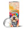 Schnauzer Hippie Dawg Stainless Steel Skinny Tumbler Vacuum Double Walled Reusable Insulated Tumbler Travel Cup for Coffee Cocktails Gift with Lid