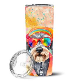 Schnauzer Hippie Dawg Stainless Steel Skinny Tumbler Vacuum Double Walled Reusable Insulated Tumbler Travel Cup for Coffee Cocktails Gift with Lid (Default: Default)
