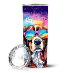Cavalier Spaniel Hippie Dawg Stainless Steel Skinny Tumbler Vacuum Double Walled Reusable Insulated Tumbler Travel Cup for Coffee Cocktails Gift with (Default: Default)
