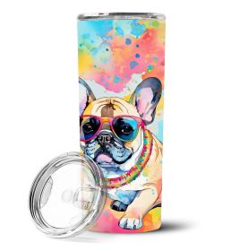 French Bulldog Hippie Dawg Stainless Steel Skinny Tumbler Vacuum Double Walled Reusable Insulated Tumbler Travel Cup for Coffee Cocktails Gift with Li (Default: Default)