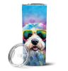 Old English Sheepdog Hippie Dawg Stainless Steel Skinny Tumbler Vacuum Double Walled Reusable Insulated Tumbler Travel Cup for Coffee Cocktails Gift w