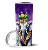 Elephant King of Mardi Gras Stainless Steel Skinny Tumbler Vacuum Double Walled Reusable Insulated Tumbler Travel Cup for Coffee Cocktails Gift with L