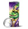 Alligator King of Mardi Gras Stainless Steel Skinny Tumbler Vacuum Double Walled Reusable Insulated Tumbler Travel Cup for Coffee Cocktails Gift with