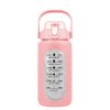 Glass Water Bottle Sports Water Bottle Motivational Water Bottle Water Intake Tracker Bottle with Straw Time Marker Silicone Sleeve Handle for Gym Wor