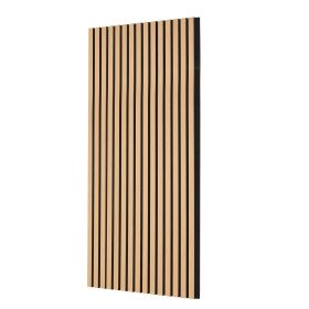Wood Slat Acoustic Panels, 23.6 x 47.2 inch, MDF Accent Wooden Wall Panels for Modern Interior Wall Decor (Wood-Like Color: Light Oak, size: L23.6 x W47.2 in x 4 PCS)