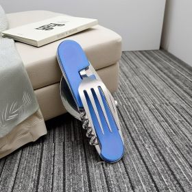 "The Last Utensil You'll Need â€“ 6 Functions in Pocket-Sized Design" (Color: Blue)