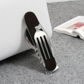 "The Last Utensil You'll Need â€“ 6 Functions in Pocket-Sized Design" (Color: Black)