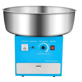 Electric Cotton Candy Machine, 1000W Commercial Candy Floss Maker with 20.5 in Stainless Steel Bowl, Sugar Scoop, and Drawer, Easy Home Use (With Vehicle or Not: No, Color: Blue)