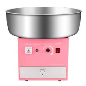 Electric Cotton Candy Machine, 1000W Commercial Candy Floss Maker with 20.5 in Stainless Steel Bowl, Sugar Scoop, and Drawer, Easy Home Use (With Vehicle or Not: No, Color: Pink)