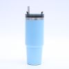 1pc Stainless Steel Vacuum Mug; Home; Office Or Car Vacuum Flask; Insulation Cup With Straw; Insulated Tumbler