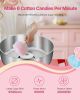 Electric Cotton Candy Machine with Cart, 1000W Commercial Candy Floss Maker with 20.5 in Stainless Steel Bowl, Sugar Scoop, and Drawer, Easy to Use