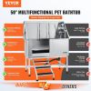 50" Pet Dog Bathing Station w/Stairs, Professional Stainless Steel Dog Grooming Tub w/ Soap Box, Faucet,Rich Accessory, Dog Bathtub for Large,Medium