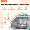 Corner Wooden Play Kitchen, Toy Set with Lights and Sounds, Toddler Kitchen with Ice Maker, Oven, Sink, Clock, Microwaves