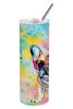 French Bulldog Hippie Dawg Stainless Steel Skinny Tumbler Vacuum Double Walled Reusable Insulated Tumbler Travel Cup for Coffee Cocktails Gift with Li