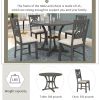 5-Piece Round Dining Table and 4 Fabric Chairs with Special-shaped Table Legs and Storage Shelf